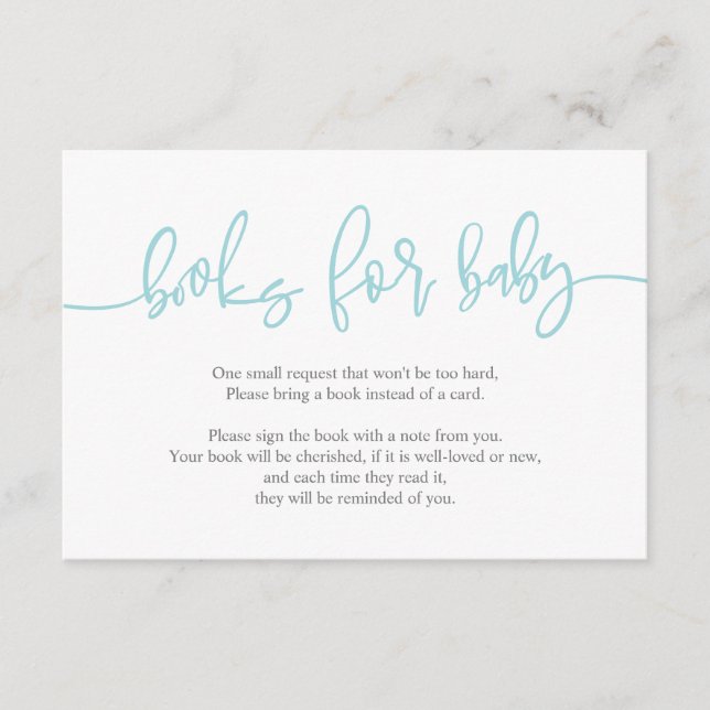 Books for the baby, Creative Tiffany Script Enclosure Card (Front)