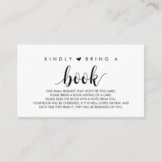 Books for the baby, Modern Cute Black Script Enclo Enclosure Card (Front)