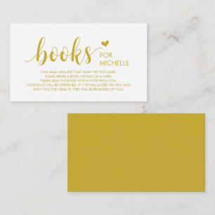 Books for the baby, Modern Cute Gold Script Enclosure Card