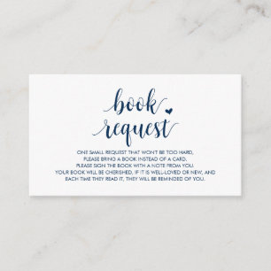Books for the baby, Modern Cute Navy Blue Script Enclosure Card