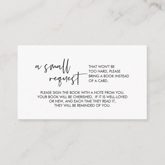 Books for the baby, Modern Min font Enclosure Card (Front)