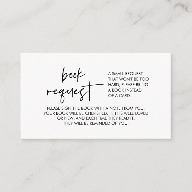 Books for the baby, Modern Minimal font Enclosure Card (Front)