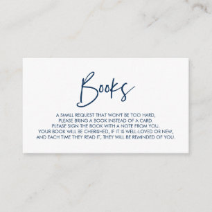 Books for the baby, Modern Minimal Navy Blue Enclosure Card