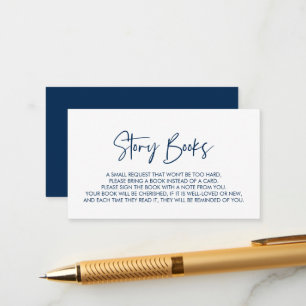 Books for the baby, Modern Minimal Navy Blue Enclosure Card