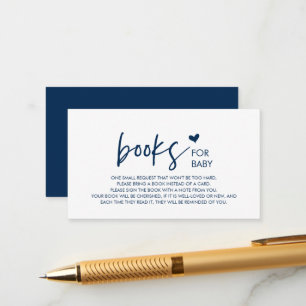 Books for the baby, Modern Minimalism Navy Blue Enclosure Card