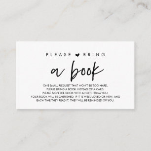 Books for the baby, Modern Please bring a book Enclosure Card