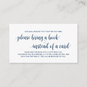 Books for the baby, Modern Rustic Navy Blue Script Enclosure Card