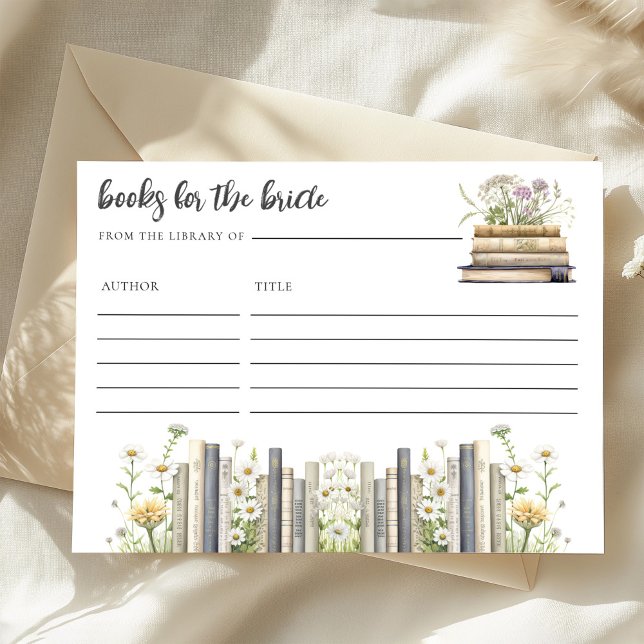 Books for the Bride Bridal Shower Enclosure Card (Creator Uploaded)