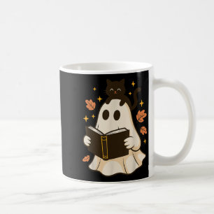 Books Ghost Reading Book Halloween Library Black C Coffee Mug
