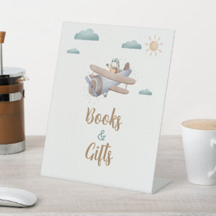 Books & Gift Aeroplane Baby Shower Traveller Pedestal Sign
