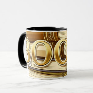 Books Gold Tone Art Readers Writers Bibliophiles Mug