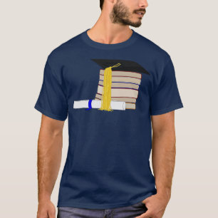 Books Graduate Cap and Certificate T-Shirt