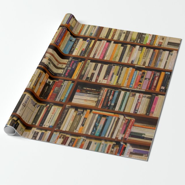 Books in a library  pattern Wrapping Paper (Unrolled)