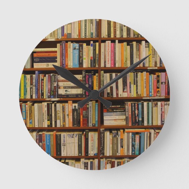 Books in the library  round clock (Front)