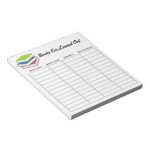 "Books I've Loaned Out" Notepad