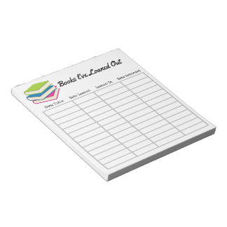 "Books I've Loaned Out" Notepad
