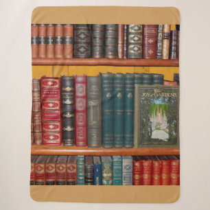 books library bookshelf bookshop sherpa blanket