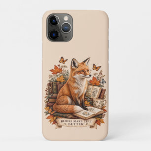 Books Make Life Better – Vintage Fox Reading iPhone 11 Pro Case