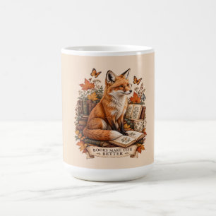 Books Make Life Better – Vintage Fox Reading Coffee Mug