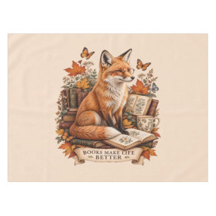 Books Make Life Better – Vintage Fox Reading Tablecloth