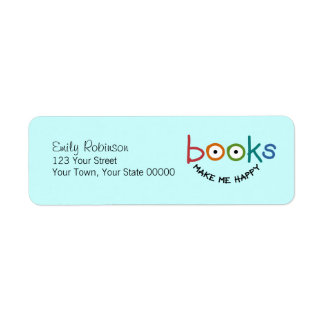 Books Make Me Happy Return Address Label