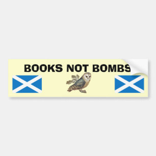 Books Not Bombs Scottish Independence Owl Sticker