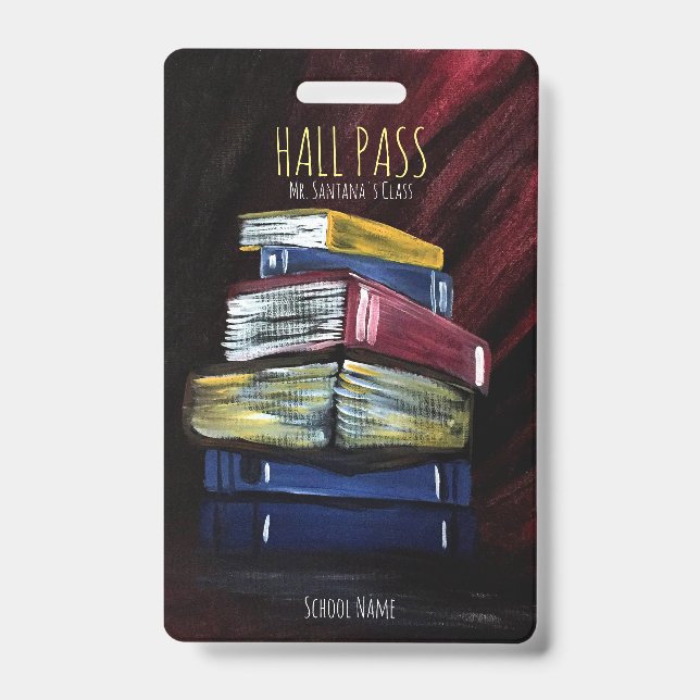 Books Of Knowledge Hall Pass Badge ID Badge (Front)