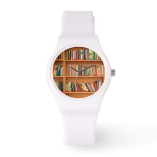 Books on Bookshelf Background Watch