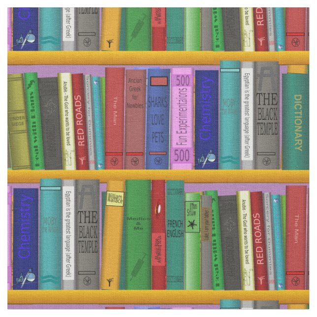 Books on Shelves Thunder_Cove Fabric (Close Up)