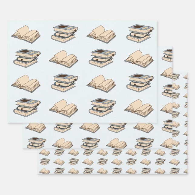 Books Pattern Wrapping Paper Sheet (Set)