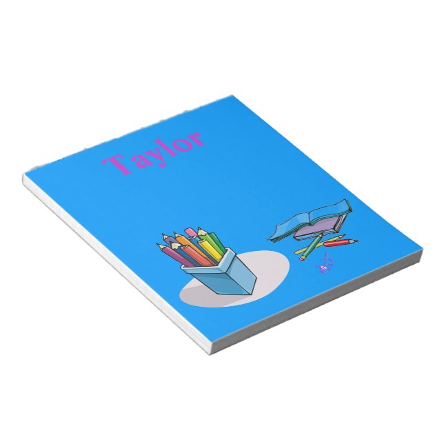 Books & Pencils Customisable Notepad (Angled)
