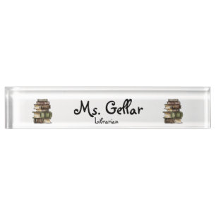books personalised  nameplate