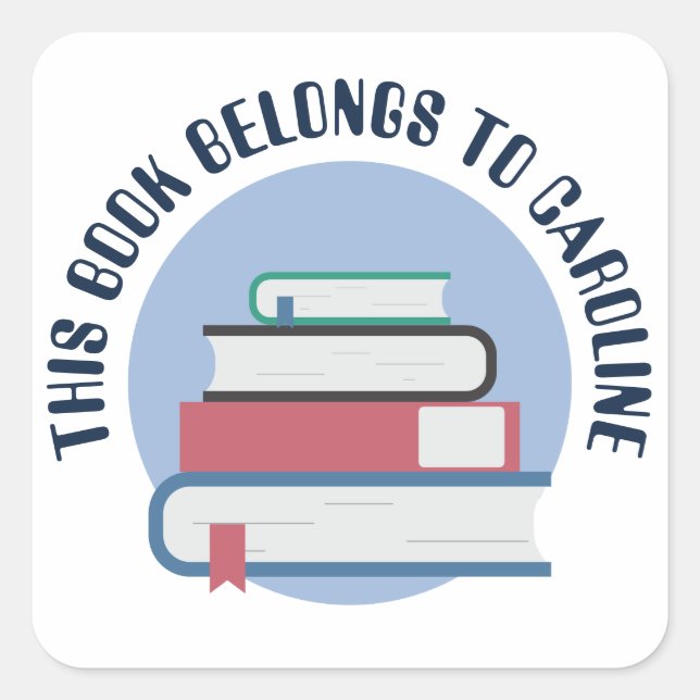, BOOKS, PILED BOOKS, TEXTBOOKS, BOOKS PILE SQUARE STICKER (Front)