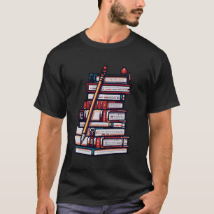 Books Pixel Art Back To School Gaming Gamer 8 Bit  T-Shirt