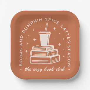 Books & Pumpkin Spice Season Paper Plate