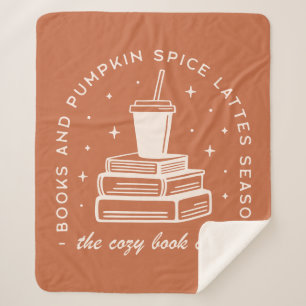 Books & Pumpkin Spice Season Sherpa Blanket