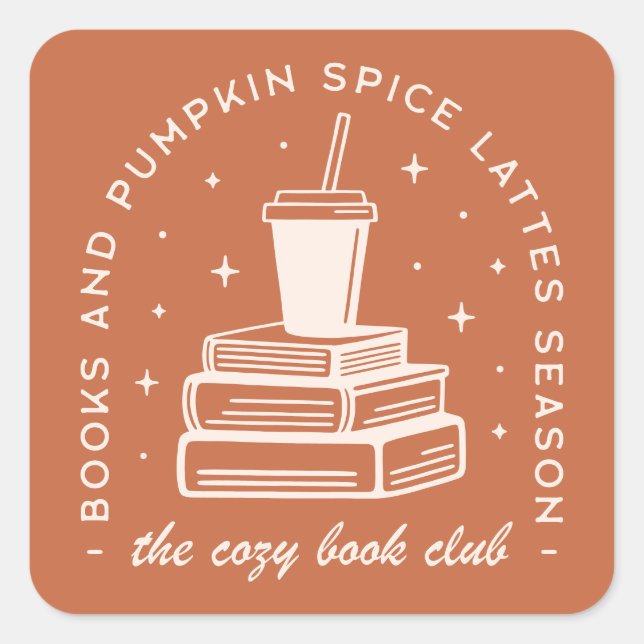 Books & Pumpkin Spice Season Square Sticker (Front)