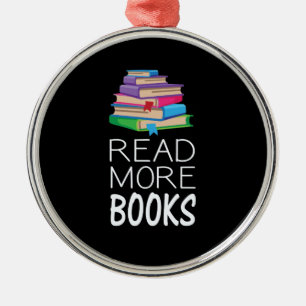 Books - Read More Books Metal Ornament