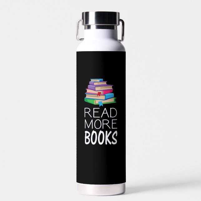 Books - Read More Books Water Bottle (Front)
