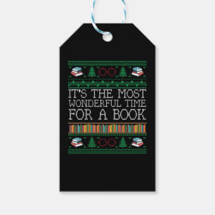 Books Reading Librarian Book Lovers Ugly Christmas Gift Tags