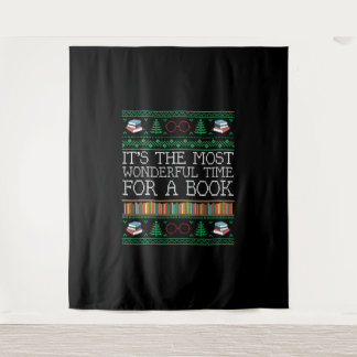 Books Reading Librarian Book Lovers Ugly Christmas Tapestry
