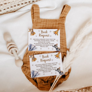 Books Request Modern Animal Baby Shower  Enclosure Card