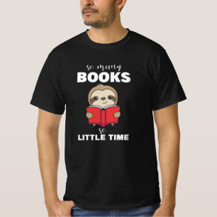 Books Sloth Read Book Bookworm Bookworm T-Shirt
