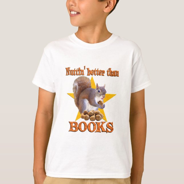 Books Squirrel T-Shirt (Front)