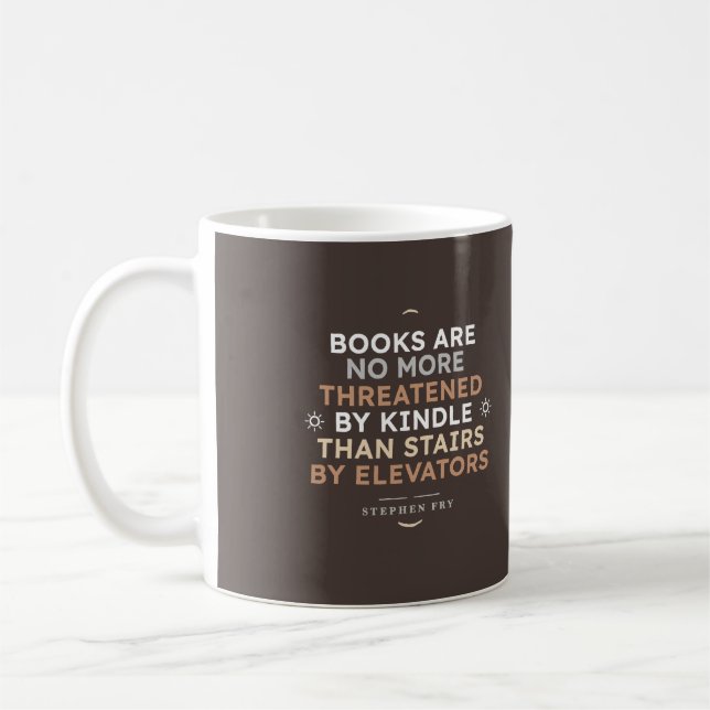 Books Stairs Kindle Quote Coffee Mug (Left)