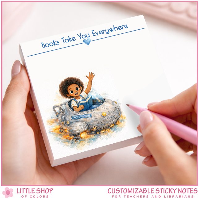 Books Take You Everywhere Personalized Book Lover Post-it Notes (Creator Uploaded)