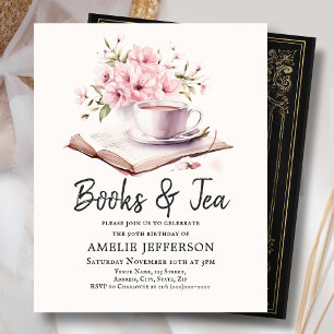 Books & Tea Birthday Party Invitation