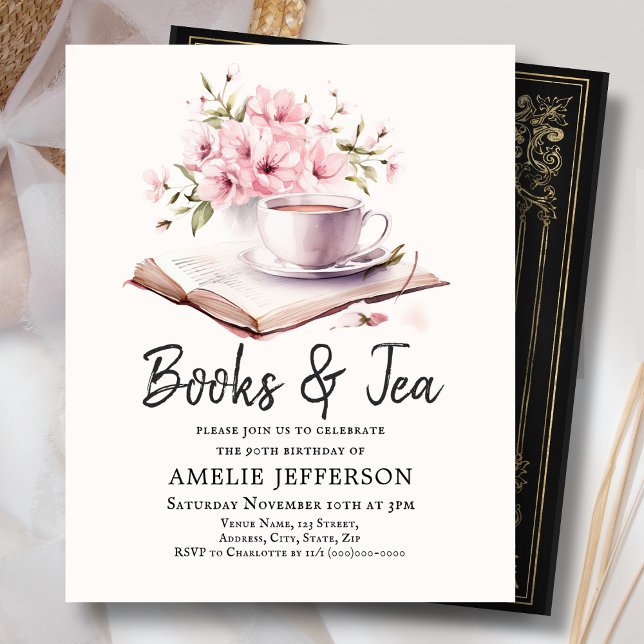 Books & Tea Birthday Party Invitation (Creator Uploaded)