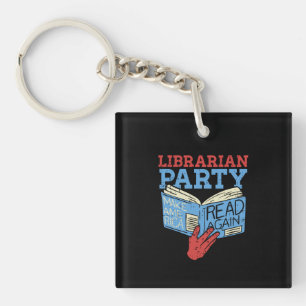 Books - The Librarian Party Book Lover Gift Key Ring