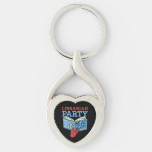 Books - The Librarian Party Book Lover Gift Key Ring